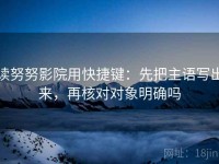 读努努影院用快捷键：先把主语写出来，再核对对象明确吗