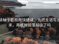 读柚子影视用快捷键：先把主语写出来，再核对段落越级了吗