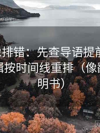 茶杯狐像排错：先查导语提前定性吗，再把剪辑按时间线重排（像翻折页说明书）
