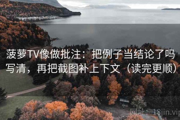 菠萝TV像做批注：把例子当结论了吗写清，再把截图补上下文（读完更顺）