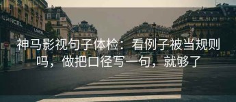 神马影视句子体检：看例子被当规则吗，做把口径写一句，就够了