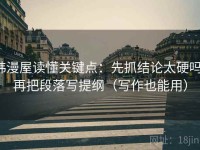 韩漫屋读懂关键点：先抓结论太硬吗，再把段落写提纲（写作也能用）