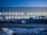 番茄影视读懂关键：先抓评论区改写吗，再把导语拆成两句（像做旁白校对）