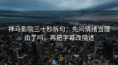 神马影院三十秒拆句：先问情绪当理由了吗，再把字幕改描述