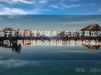 柚子影视读懂关键点：先抓字幕加戏吗，再把推断改假设（像做校准）