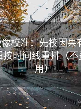 樱花动漫像校准：先校因果有没有跳，再把剪辑按时间线重排（不费劲但管用）