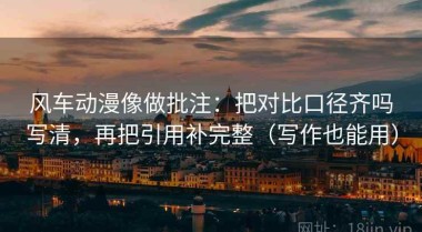 风车动漫像做批注：把对比口径齐吗写清，再把引用补完整（写作也能用）