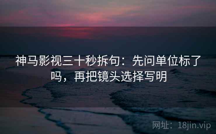神马影视三十秒拆句:先问单位标了吗,再把镜头选择写明 神马影视三十秒拆句:先问单位标了吗,再把镜头选择写明
